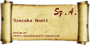 Szecska Anett névjegykártya