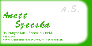 anett szecska business card